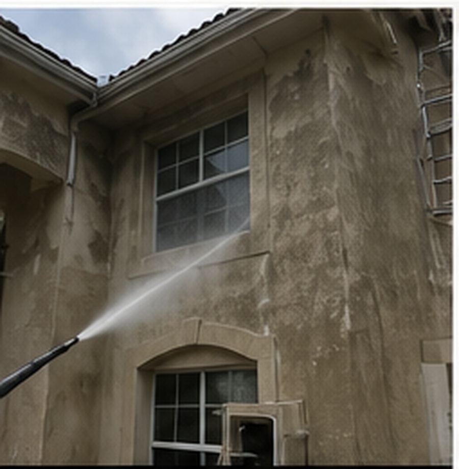 Pressure cleaning a house exterior